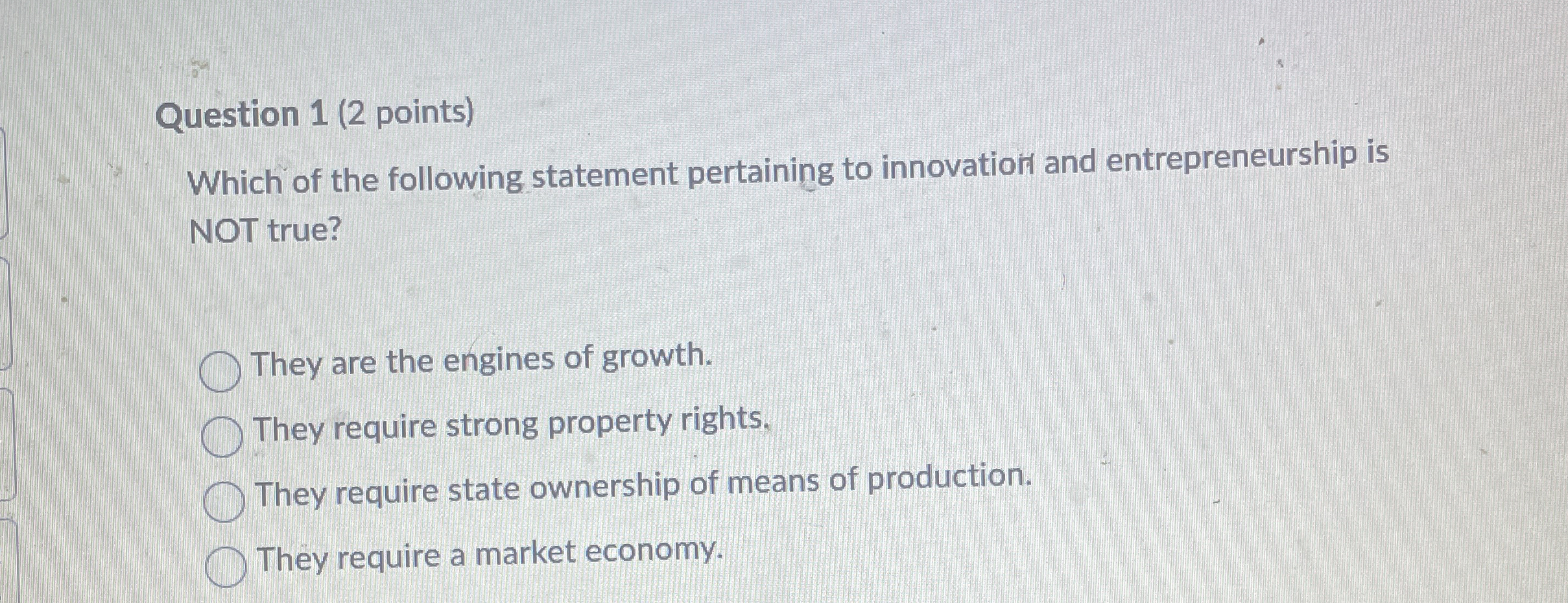 Solved Question 1 (2 ﻿points)Which of the following | Chegg.com