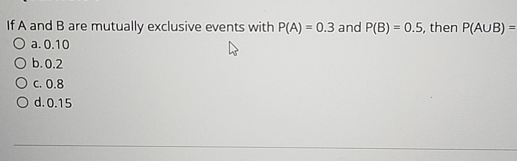 Solved If A and B ﻿are mutually exclusive events with | Chegg.com