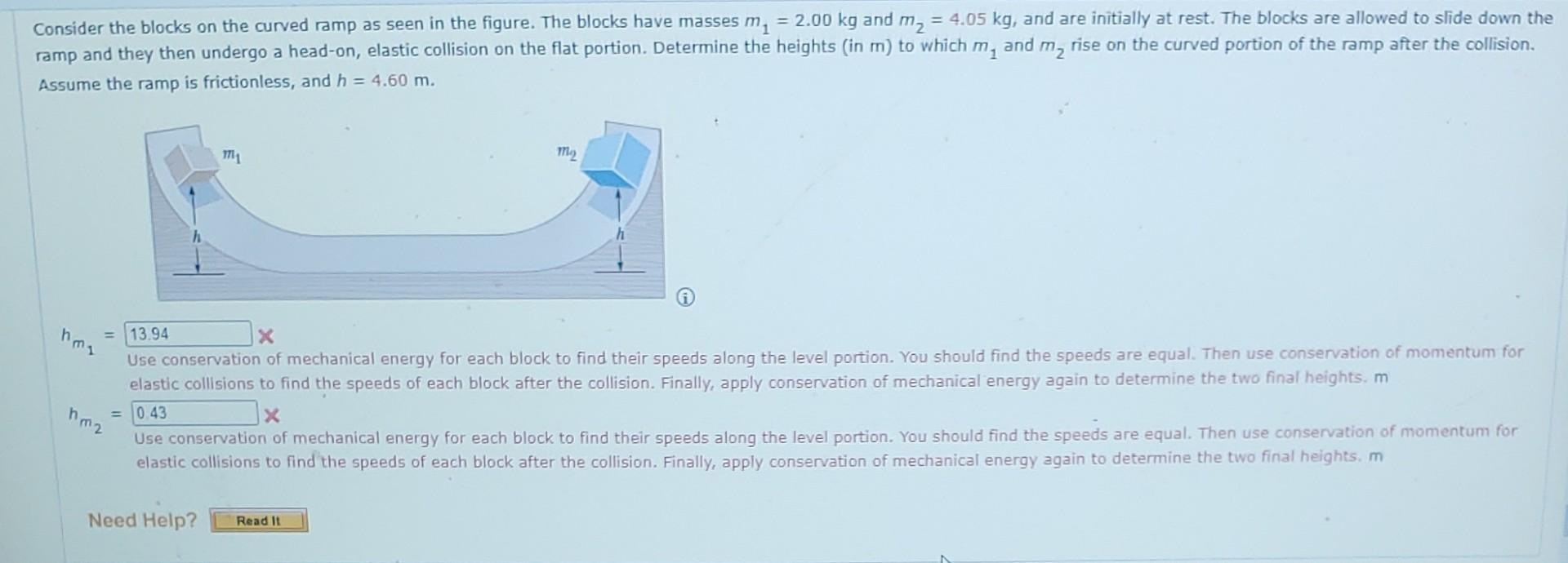 Solved Consider The Blocks On The Curved Ramp As Seen In The | Chegg.com