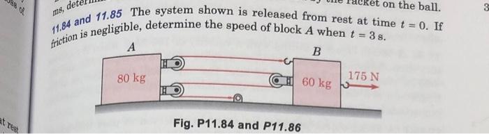 Solved 11.84 and 11.85 The system shown is released from | Chegg.com