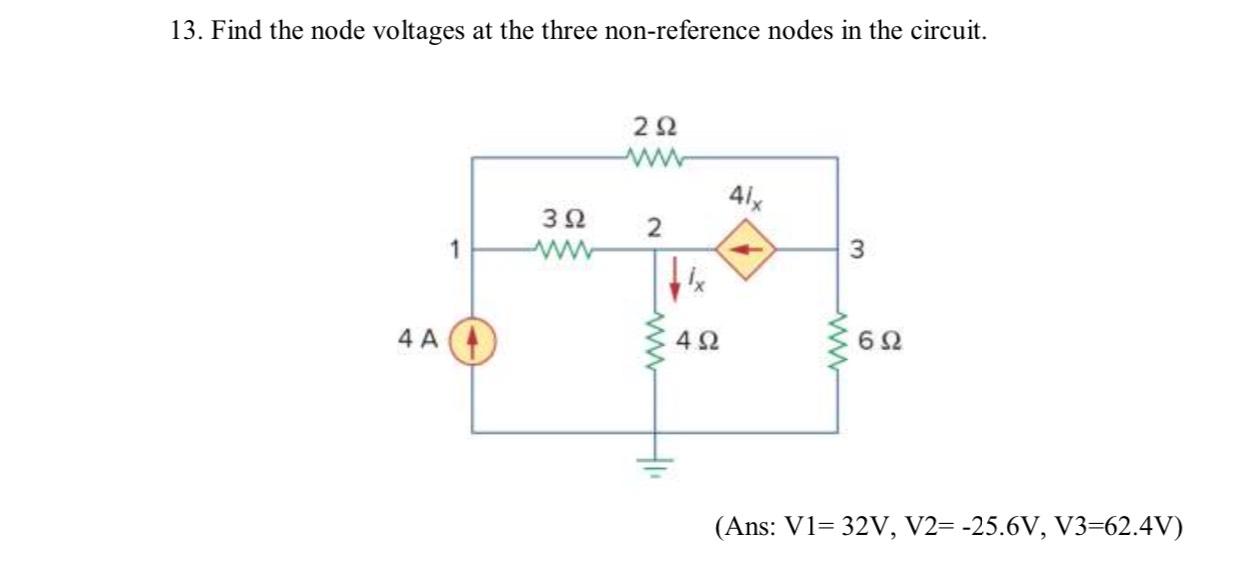 Solved Find the node voltages at the three non-reference | Chegg.com
