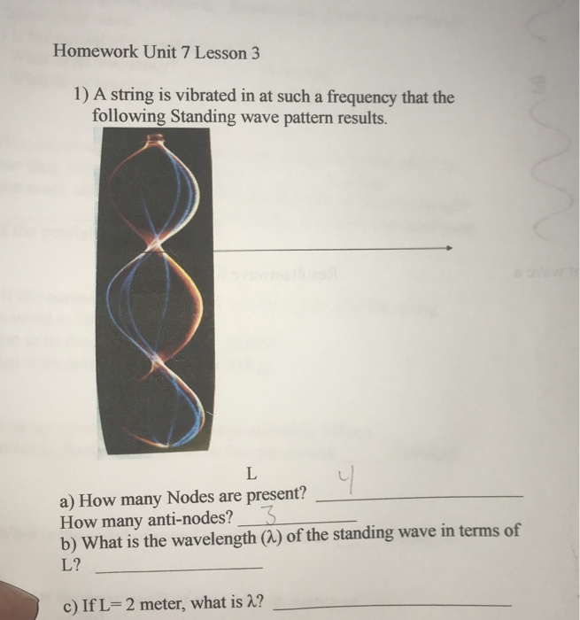 Solved Homework Unit 7 Lesson 3 1) A string is vibrated in | Chegg.com