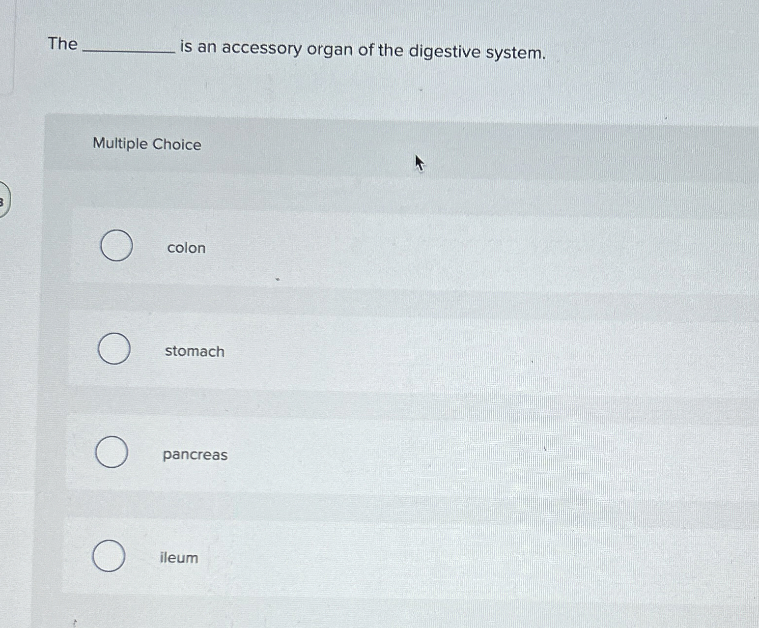 Solved The ﻿is an accessory organ of the digestive