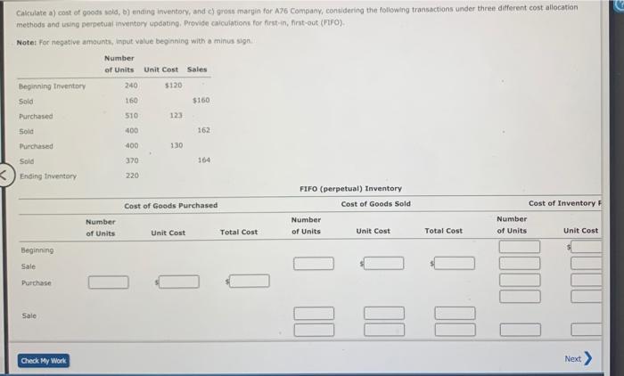 Solved Calculate A) Cost Of Goods Sold, B) Ending Inventory, | Chegg.com