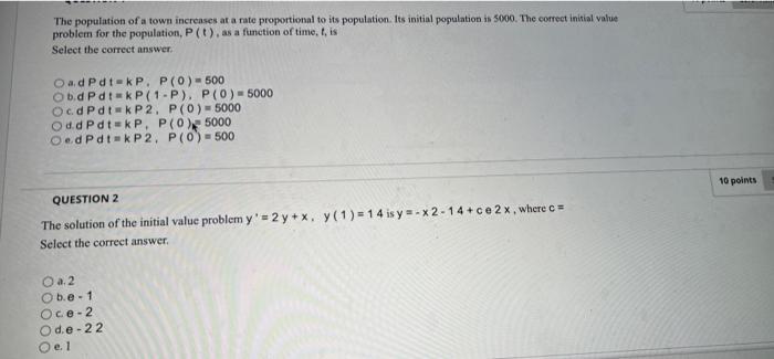 Solved The population of a town increases at a rate | Chegg.com