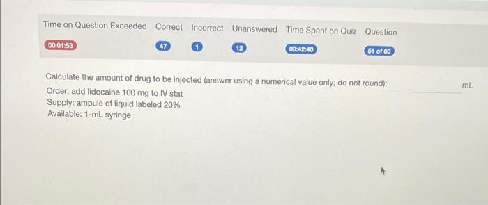 Solved Calculate The Amount Of Drug To Be Injected Answer Chegg Com