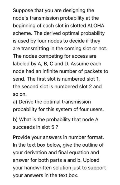 Solved Suppose that you are designing the node's | Chegg.com
