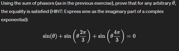 Solved Using the sum of phasors (as in the previous | Chegg.com