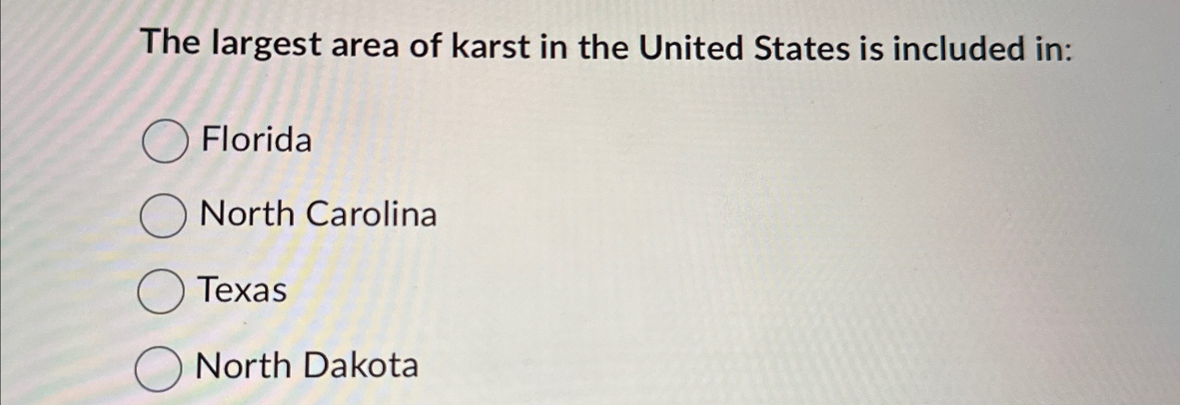 Solved The largest area of karst in the United States is | Chegg.com