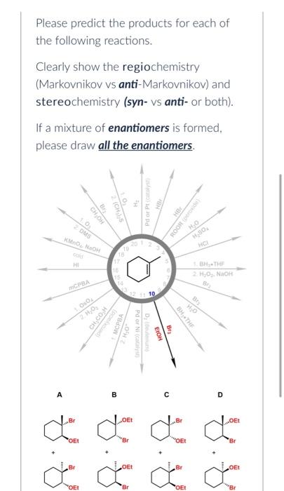 Solved Please Predict The Products For Each Of The Following Chegg Com