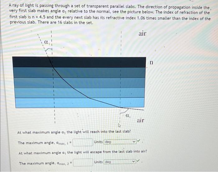 Solved A ray of light is passing through a set of | Chegg.com