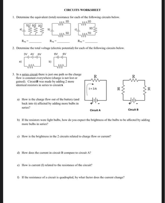 Solved 1. Determine the equivalent (total) resistance for | Chegg.com