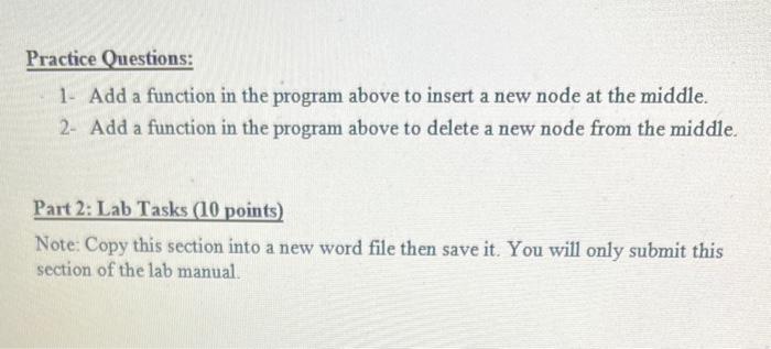 Solved Practice Questions: 1- Add a function in the program | Chegg.com