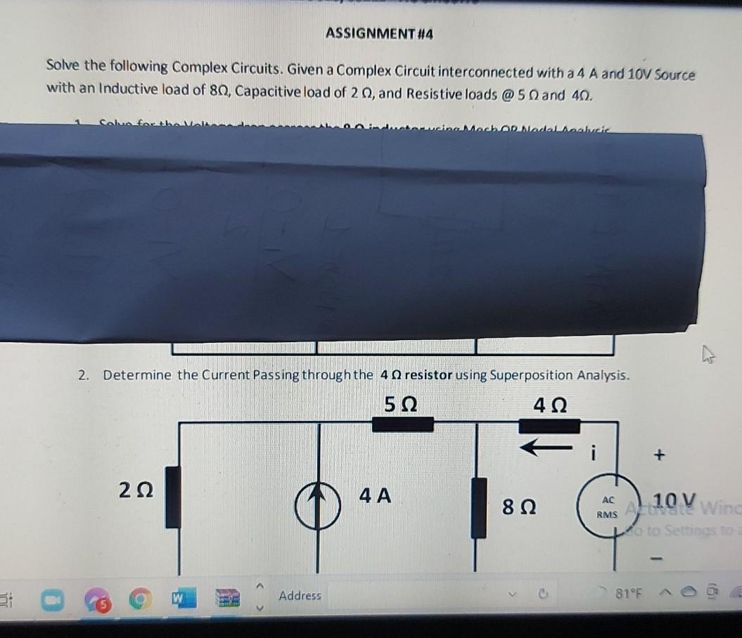 Solved Solve the following Complex Circuits. Given a Complex | Chegg.com
