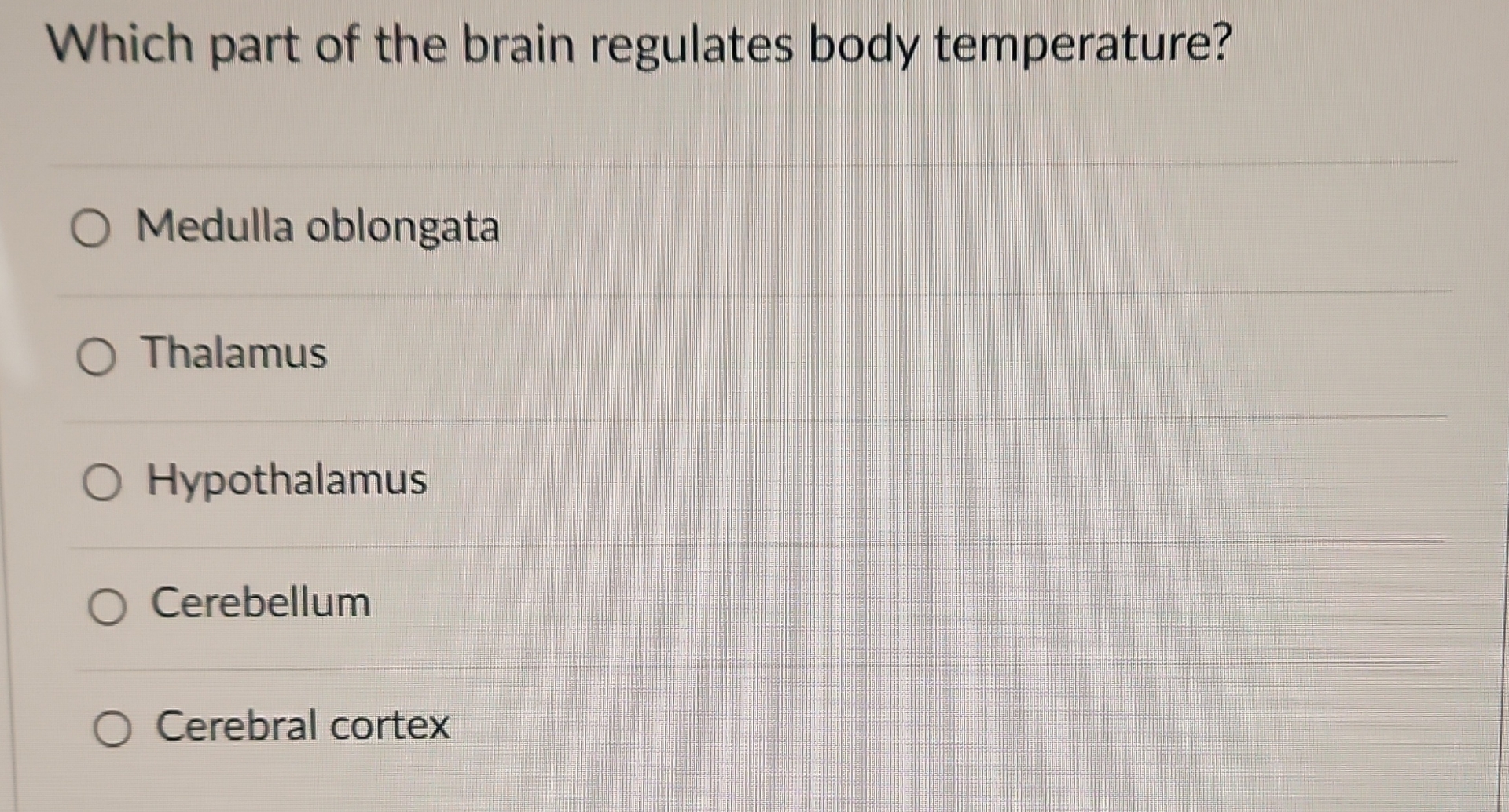 Solved Which part of the brain regulates body