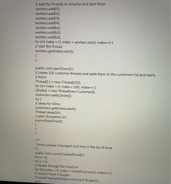 Solved Code: package restaurant /** * Restaurant class */ | Chegg.com