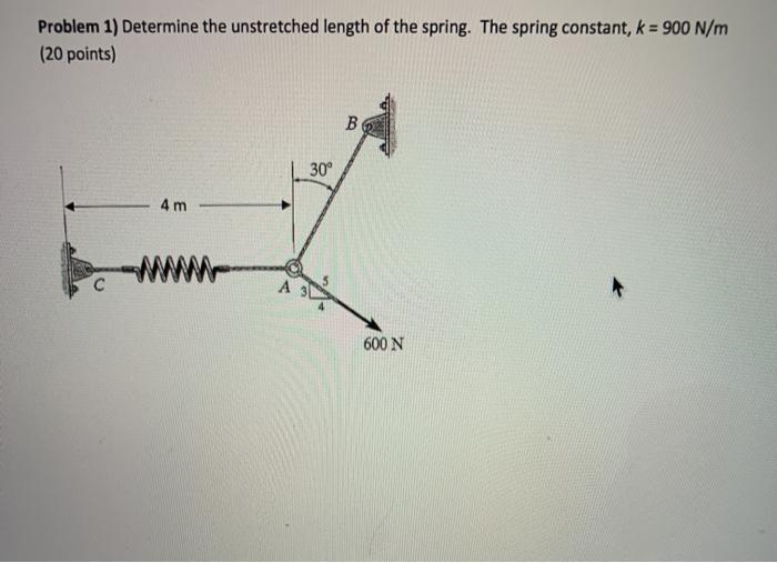 Solved Problem 1) Determine the unstretched length of the | Chegg.com