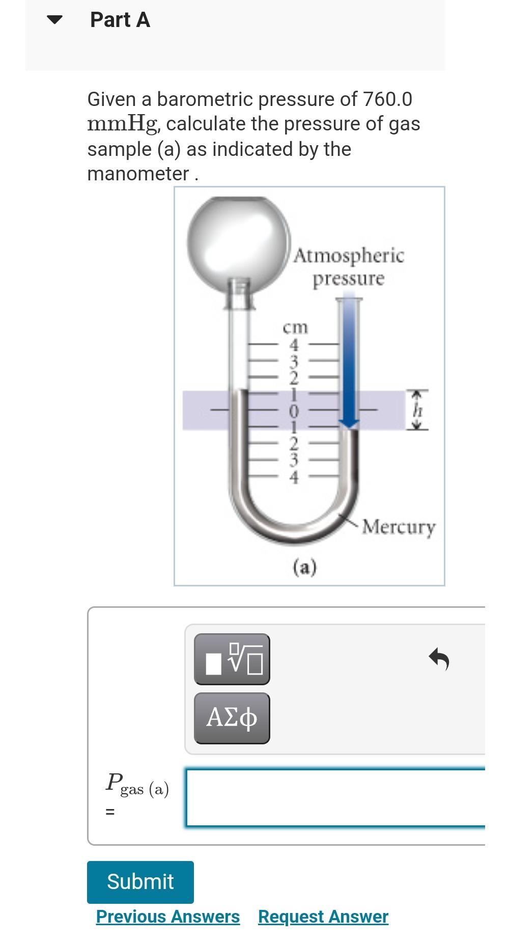 Solved Given A Barometric Pressure Of 760.0 MmHg, Calculate | Chegg.com