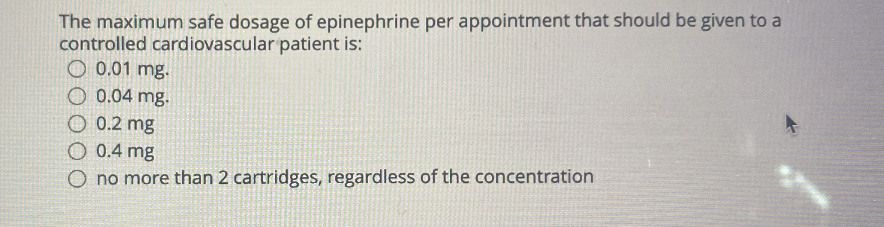 Solved The maximum safe dosage of epinephrine per