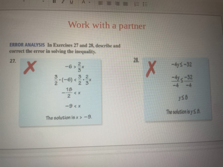 Solved Work with a partnerERROR ANALYSIS In Exercises 27 | Chegg.com