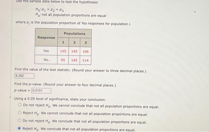 Solved Use the sample data below to test the hypotheses | Chegg.com