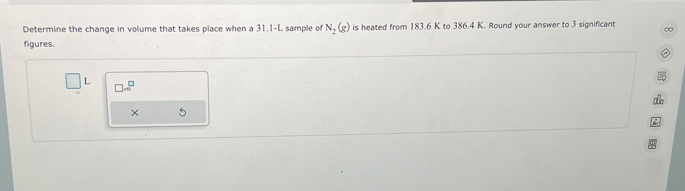 Solved Determine the change in volume that takes place when | Chegg.com