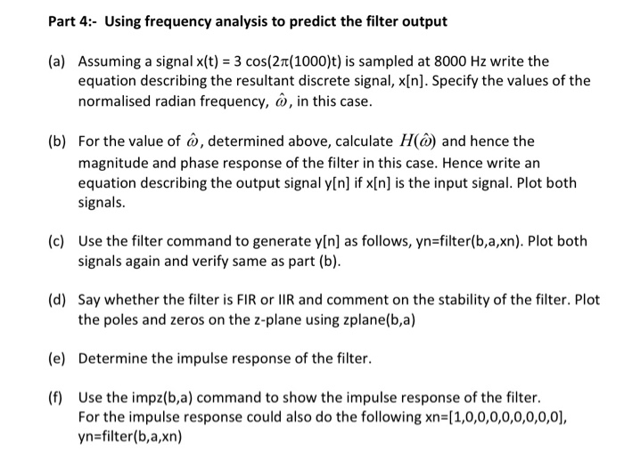 Solved Part 4 Using Frequency Analysis To Predict The F Chegg Com