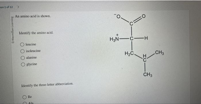 Solved An amino acid is shown. Identify the amino acid. | Chegg.com
