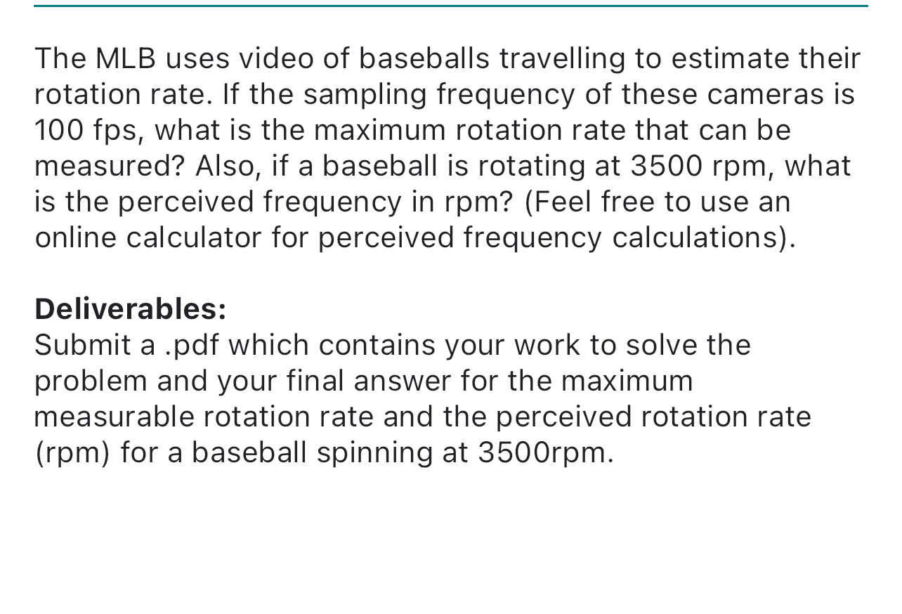 Solved The MLB uses video of baseballs travelling to | Chegg.com