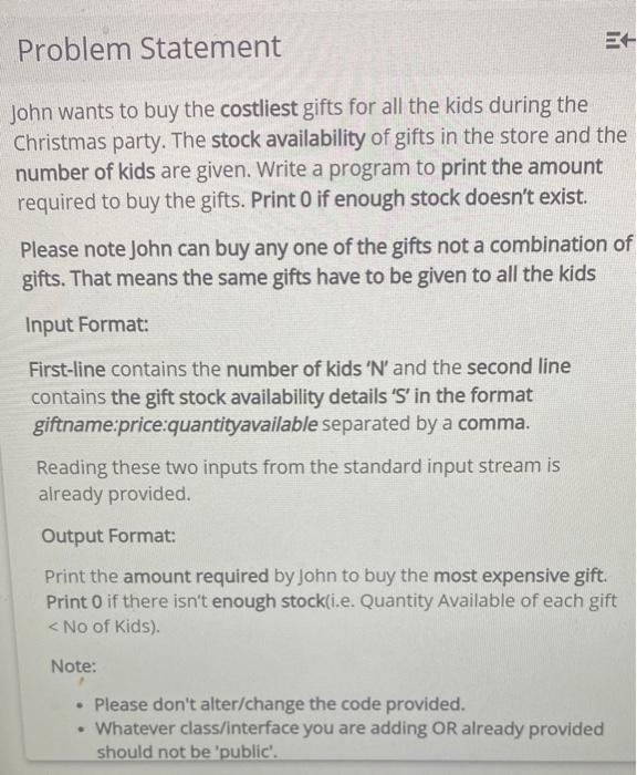 Solved 1 import java.util.Scanner;Problem Statement ohn | Chegg.com