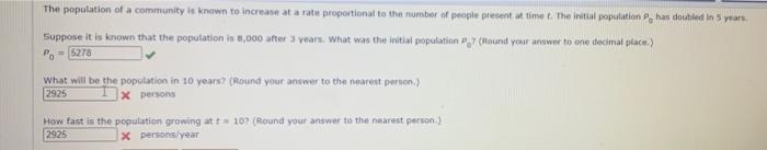 Solved The population of a community is known to increase at | Chegg.com