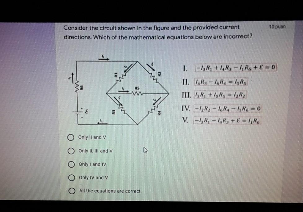 Solved 10 puan Consider the circuit shown in the figure and | Chegg.com