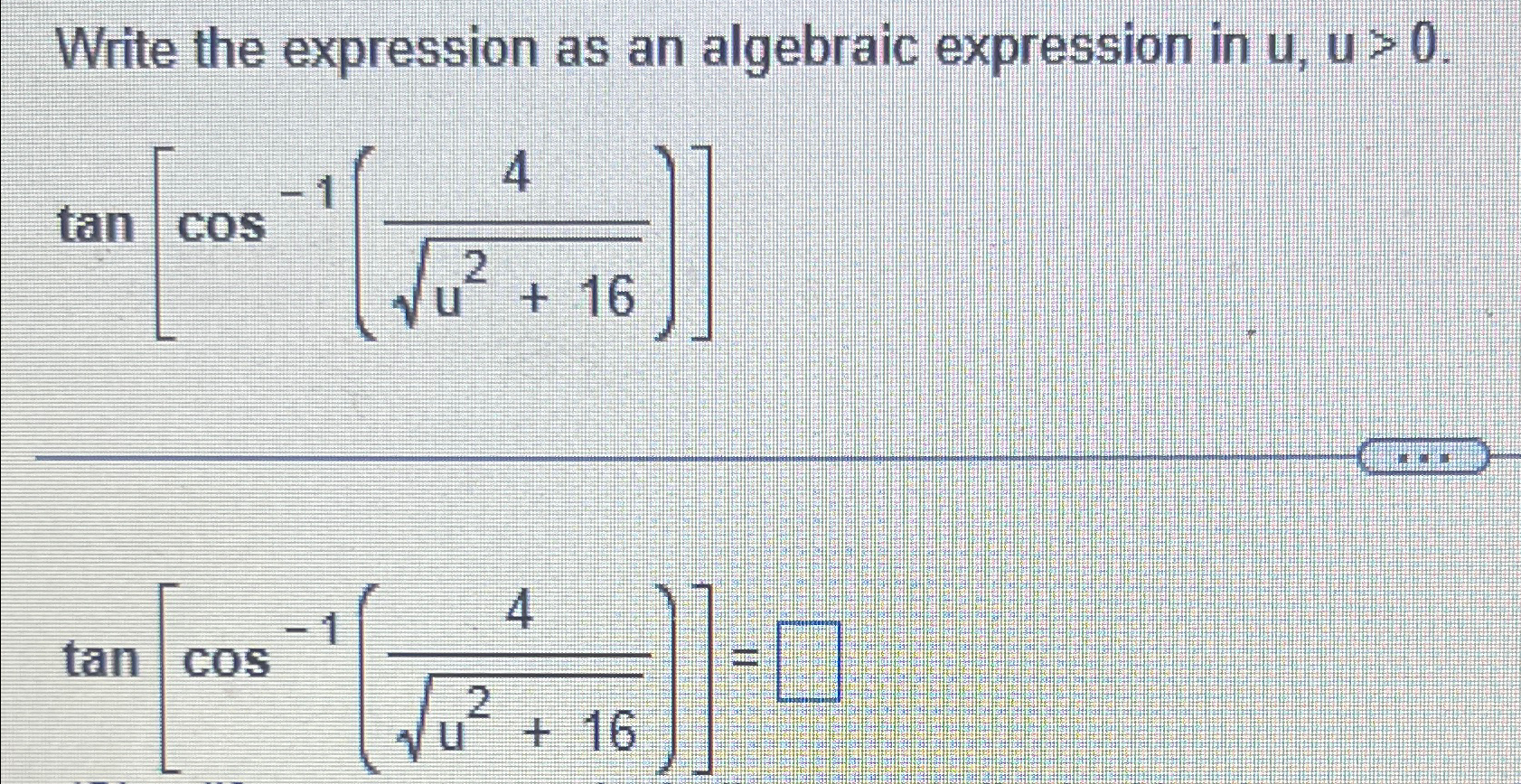 Solved Write the expression as an algebraic expression in | Chegg.com