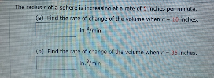 Solved A Spherical Balloon Is Inflated With Gas At A Rate Of Chegg Com