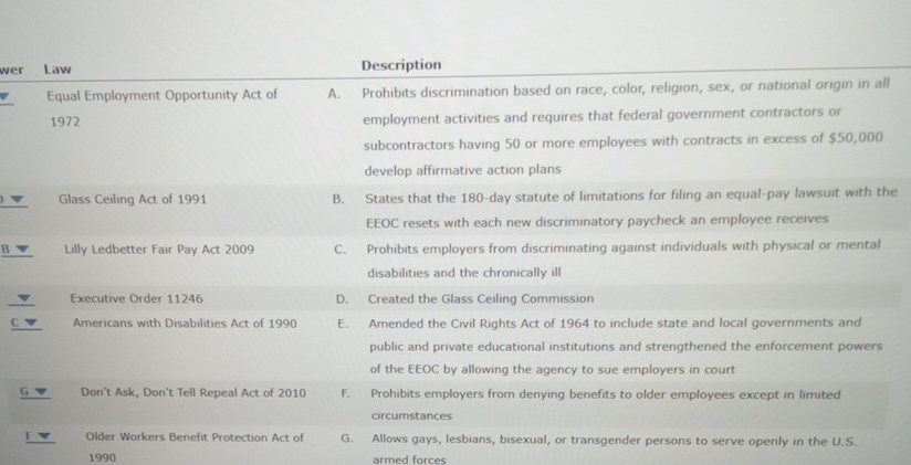 Solved Equal Employment Opportunity Act of1972Glass Ceiling | Chegg.com