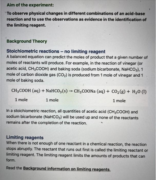 Solved Aim of the experiment: To observe physical changes in | Chegg.com