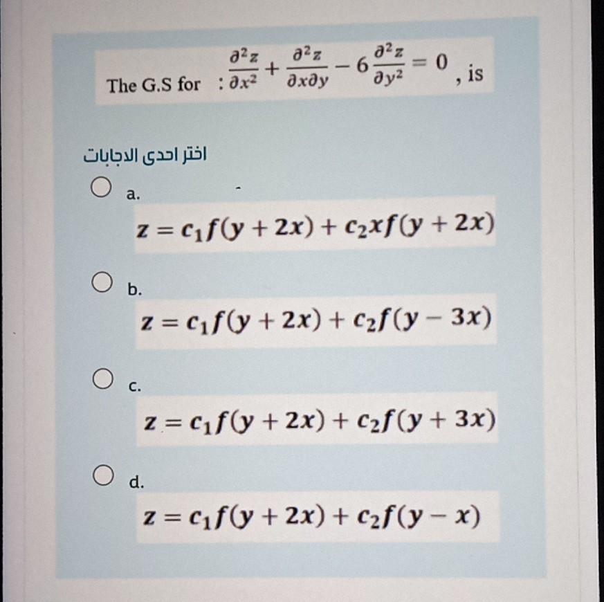 Solved azz - a2z a2z + The G.S for Həx? дхду 6 = 0 ду? 0, , | Chegg.com