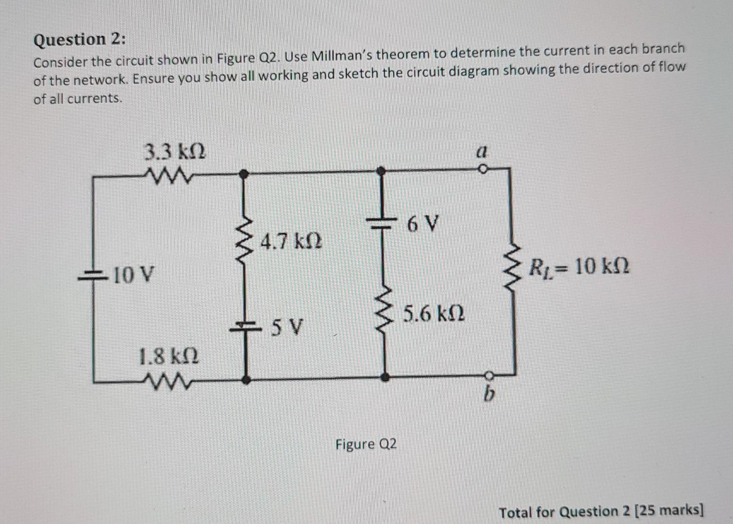 Solved Question 2: Consider the circuit shown in Figure Q2. | Chegg.com
