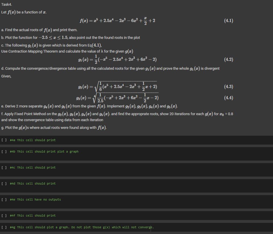 Solved Task4.Do the codes.Let f(x) ﻿be a function of | Chegg.com