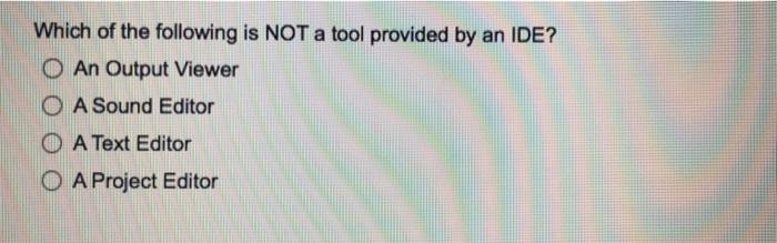 Solved Which of the following is NOT a tool provided by an | Chegg.com