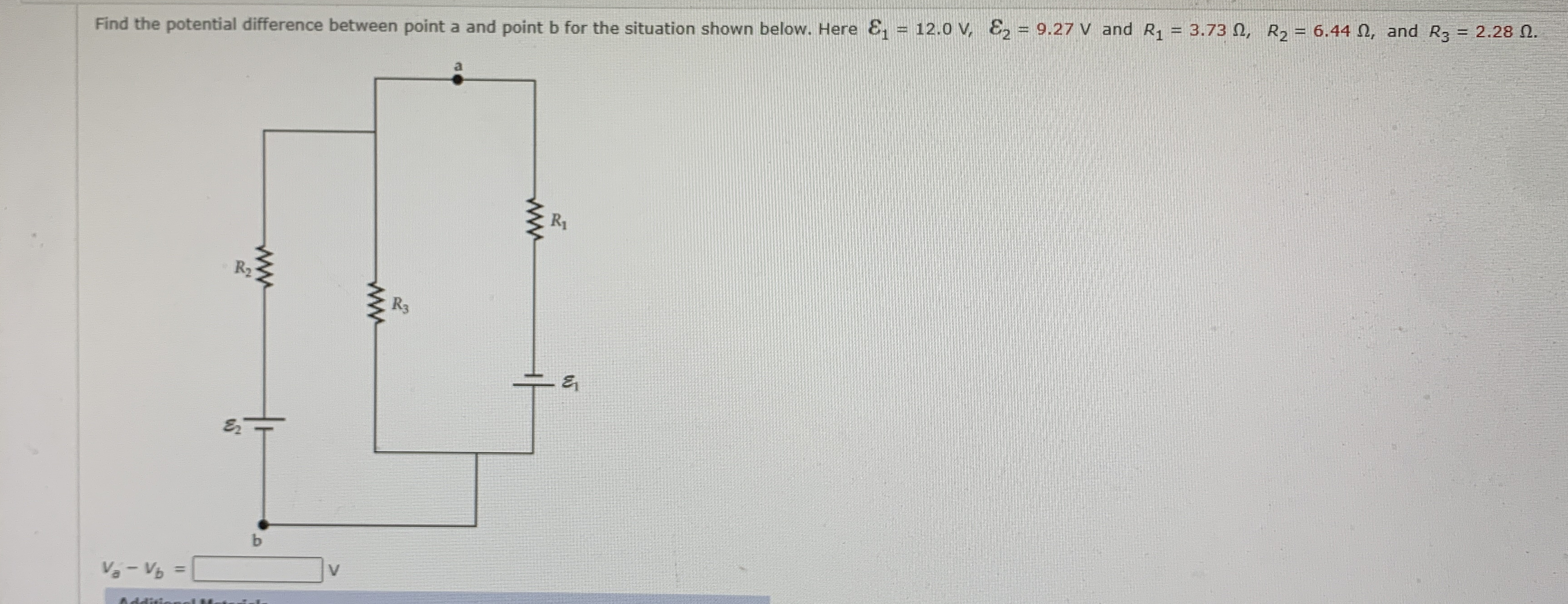 Solved Find the potential difference between point a and | Chegg.com