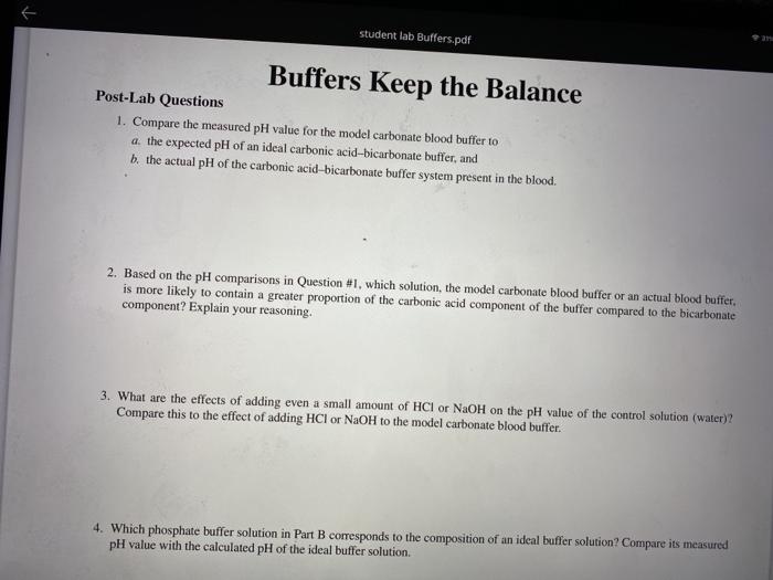 student lab Buffers.pdf Buffers Keep the Balance