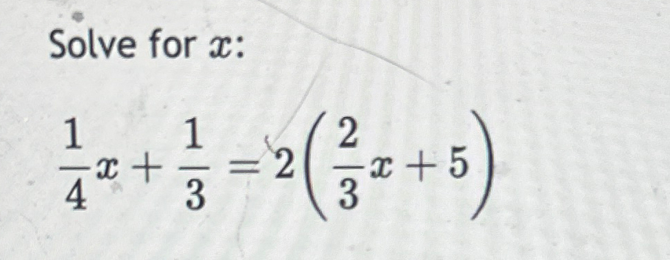 x 1 2 3 4 solve for x