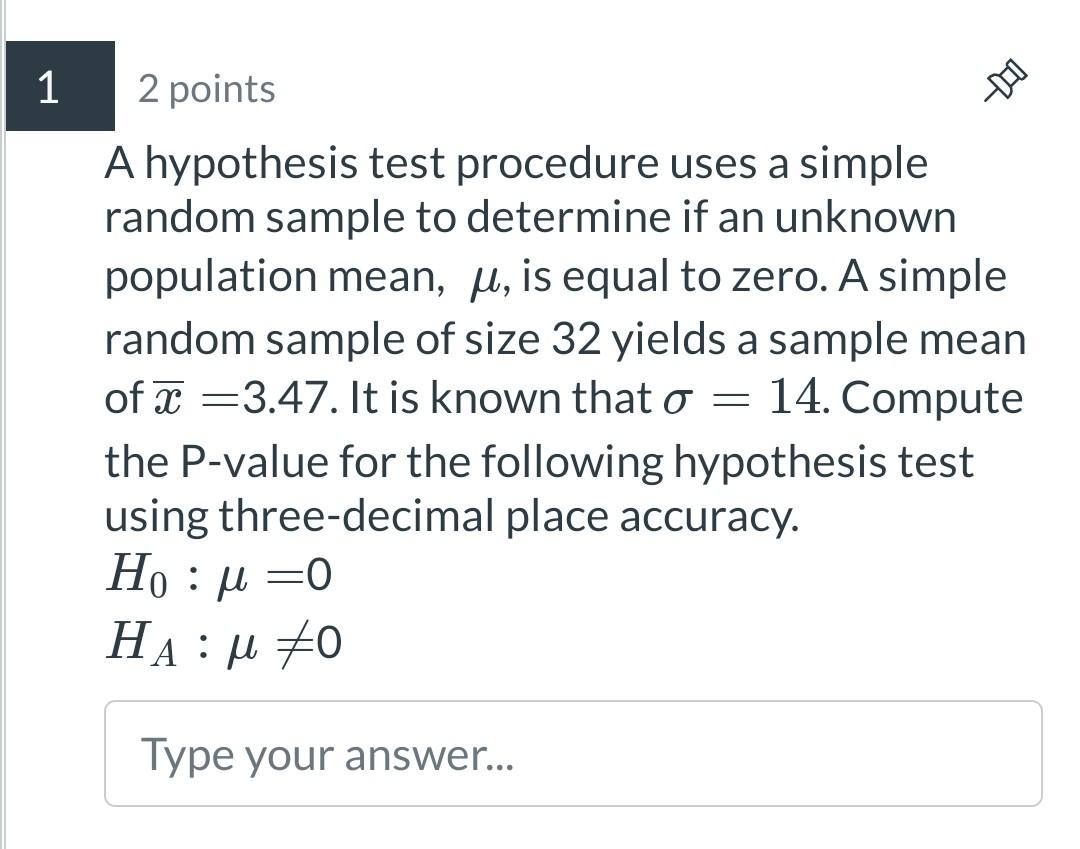 hypothesis test for random sample