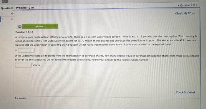 Solved Check My Work eBook Problem 10-03 A company is going | Chegg.com