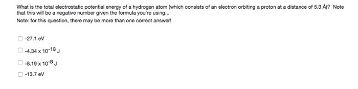 Solved What is the total electrostatic potential energy of a | Chegg.com