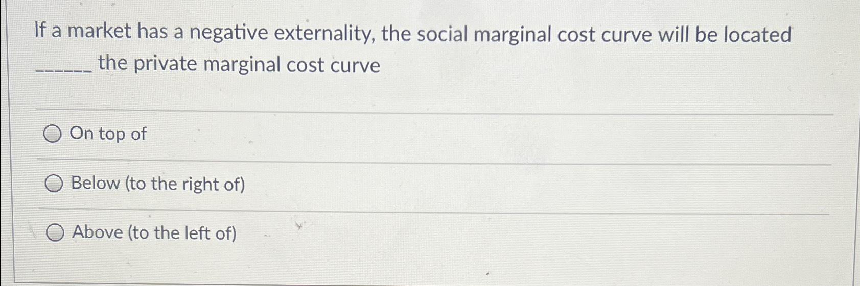 Solved If A Market Has A Negative Externality The Social Chegg Com   Image