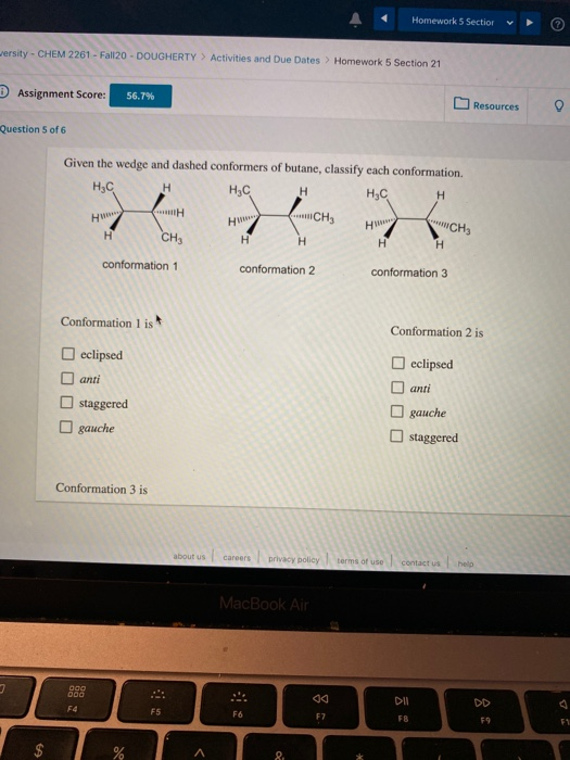 Solved Homework 5 Sectior Versity Chem 2261 Fall 20