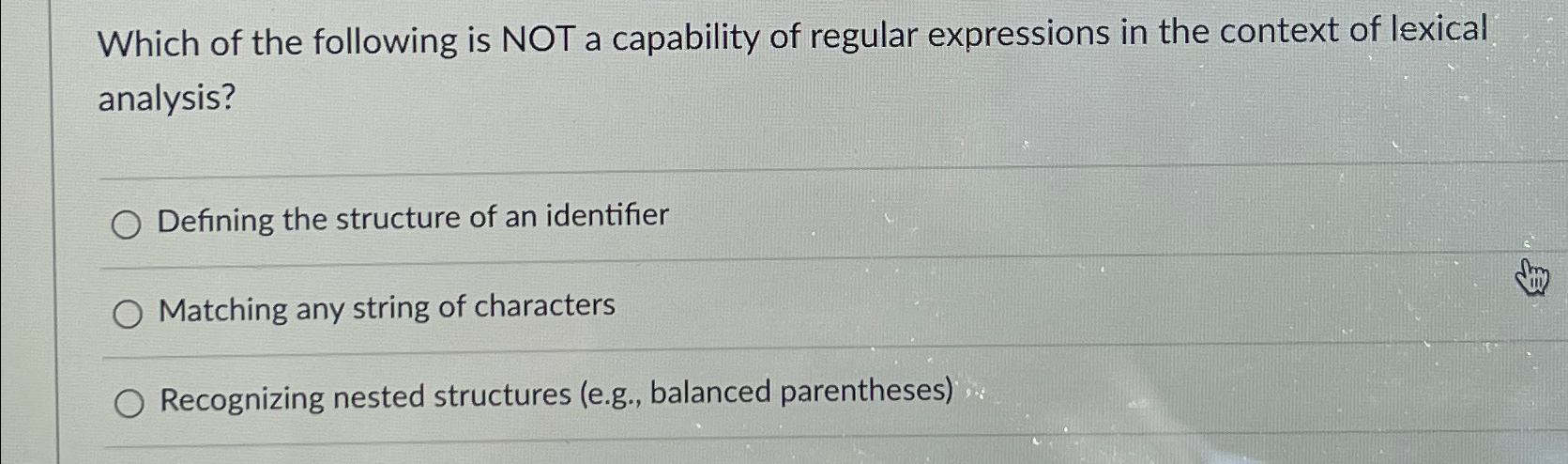 Solved Which of the following is NOT a capability of regular | Chegg.com