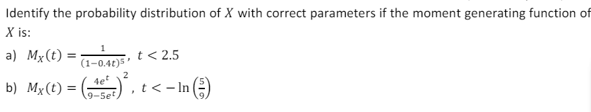 Solved Identify the probability distribution of x ﻿with | Chegg.com